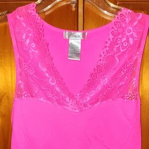 Chaser Pink Lace Chemise with Adjustable Straps